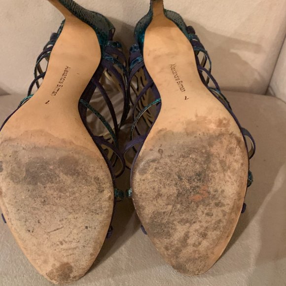 Alexandre Birman Suede & Python Cage Sandals - Picture 7 of 7